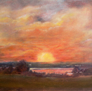 Sunset on the Mississippi River year 2021